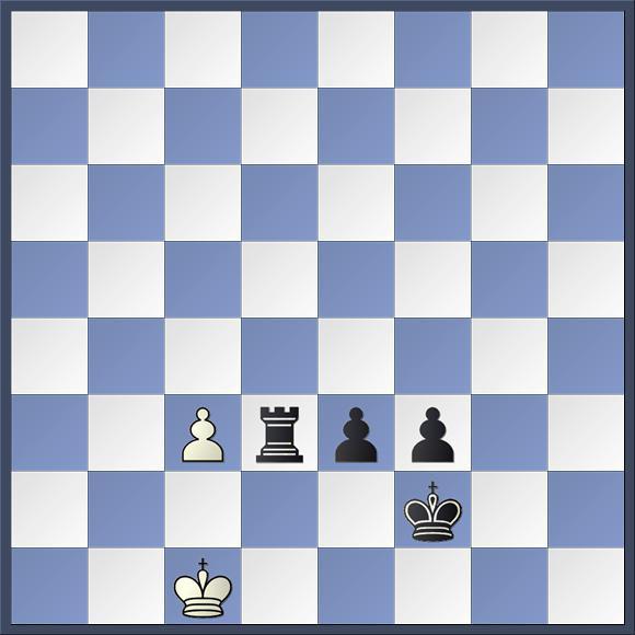 Toren tegen pion. Diagram 1. De opgave luidt: Als wit begint, hoe wint hij dan.? Als nu zwart begint, kan hij dan winnen.? Nu als de pion op g5 staat, wat is u conclusie, wint wit of zwart.