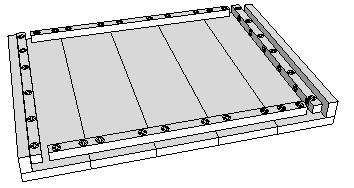 71,8x3,2 cm, 2 delen van 69x6cm.