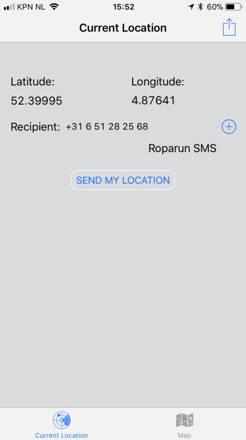 Voor iphone gebruikers 1. Download de gps2sms app vanuit de appstore https://itunes.apple.com/nl/app/gps2sms-share-your-location/id953156100?