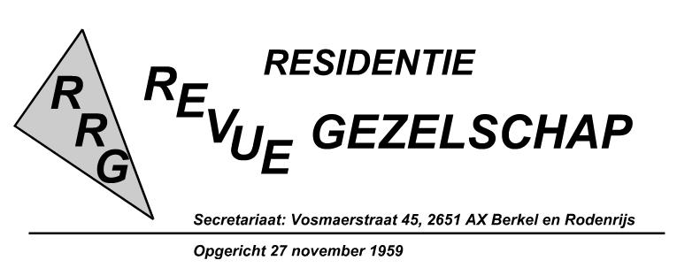 Mogen wij ons even voorstellen? Wij zijn het Residentie Revue Gezelschap (R.R.G.), een amateur gezelschap dat al jaren gezellige revue-avonden verzorgt voor de ouderen onder ons. Het R.R.G. treedt bijna wekelijks op in verpleeg- en verzorgingstehuizen in Den Haag en omgeving.