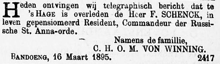 1856, gedebarkeerd te Batavia 6 april 1857, korporaal 23 jan. 1858, nam deel aan de eerste expeditie naar Boni begin 1859, fourier 25 maart 1859, sergeant 1 jan. 1860, sergeant-majoor 6 febr.