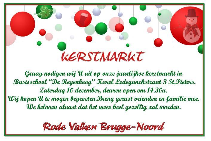 Kerstmarkt Omdat het vorig jaar zo n succes was, willen we ook dit jaar weer tijdens het kerstdiner voor de kinderen op woensdag 19 december een kerstmarkt voor de ouders organiseren op het