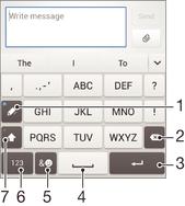 Tekst invoeren met de functie Gebaren 1 Wanneer het virtuele toetsenbord wordt weergegeven, veeg dan met uw vinger van letter naar letter om het woord te traceren dat u wilt schrijven.