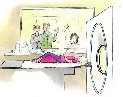 Als de CT-scan wordt gemaakt hoor je een beetje lawaai, maar je voelt er niets van!