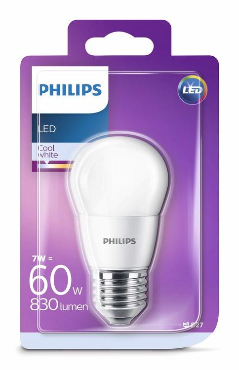 PHILIPS LED Kogellamp 7 W (60 W) E27 Koelwit Niet-dimbaar Licht dat fijn is voor je ogen Licht van slechte kwaliteit kan leiden tot