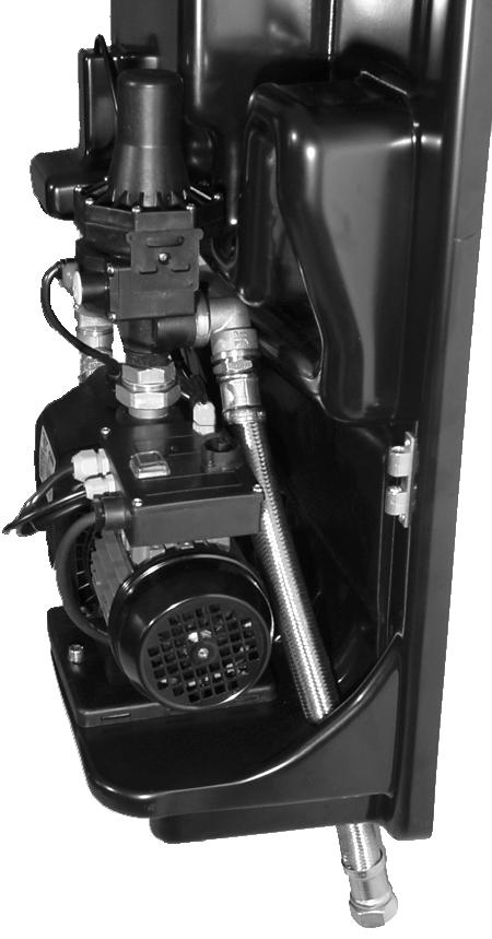 De persleiding kan met behulp van de panzerslang aan de bovenzijde maar ook aan de onderzijde uit het apparaat gevoerd worden.