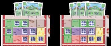 Geveltegels inbouwen (bouwregels) Voorbeeld: De groene tegel grenst aan een andere groene tegel in het huis, waardoor de