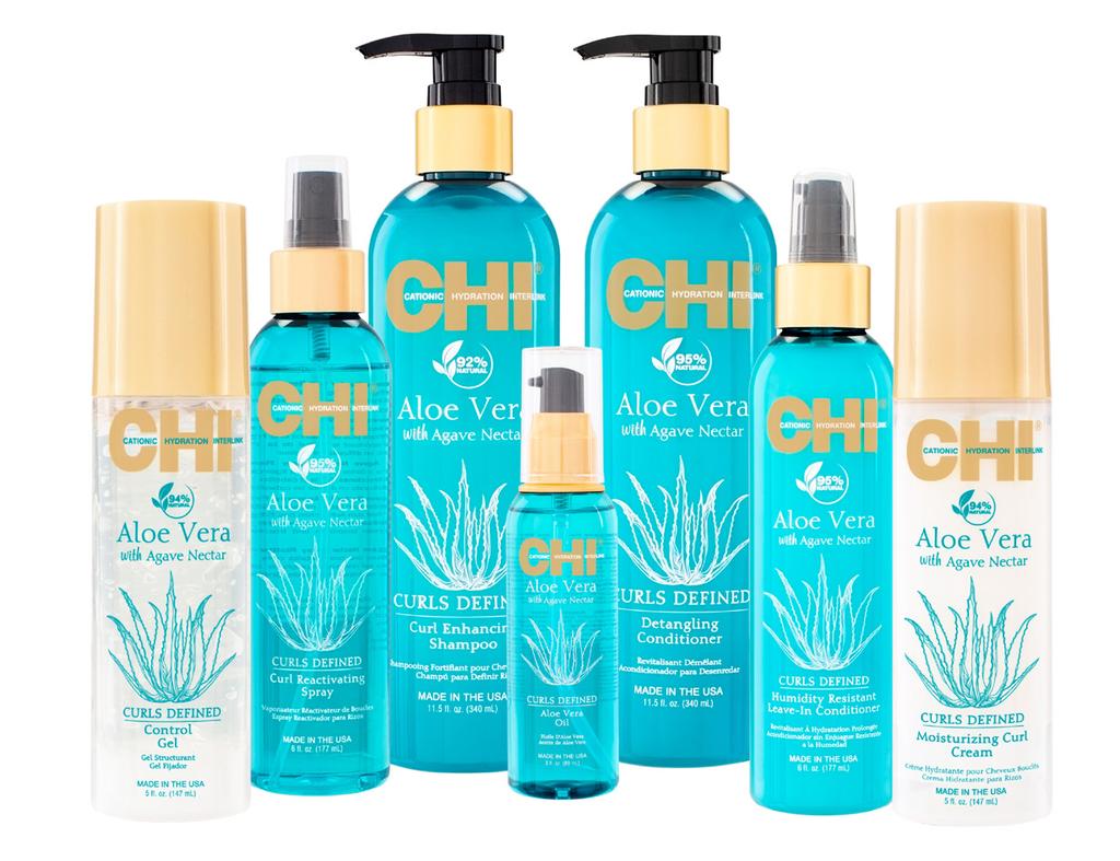 CHI ALOE VERA WITH AGAVE NECTAR - HAIRCARE INTRO KIT 2 Inhoud Aantal CHI Curl Enhancing Shampoo 340 ml 6 CHI Detangling Conditioner 340 ml 6 CHI Oil 89 ml 6 CHI Humidity Resistant Leave-In