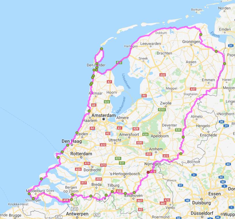 Rondje Nederland via België Het is maart 2019 en het begint wederom in mij te kriebelen om te gaan fietsen. Maar ik wil zoveel op dit moment en ik zal keuzes moeten maken. Ik heb mij o.a. opgegeven voor een zeilcursus en dat doet behoorlijk roet in het eten gooien t.