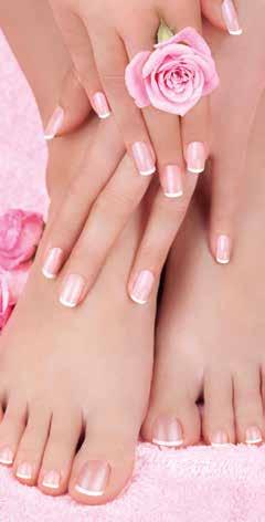 HANDEN EN VOETEN Bellezza manicure handbad vijlen van de nagels nagelriemen handscrub met massage handcrème Extra: nagels lakken 7,50 25,50 Bellezza Cosmetische voetbehandeling knippen vijlen