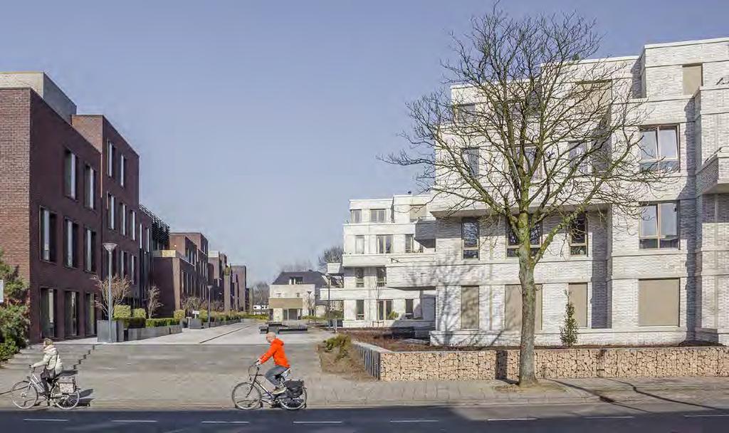 Links: oorspronkelijke situatie met het oude Gewestkantoor Rechts: typische villa aan de Brinklaan De drie