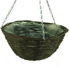 Wicker baskets are an inexpensive but stylish way to display groups of plants or flowers.
