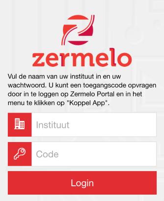 Eerst moet de app geïnstalleerd worden. De app Zermelo is te vinden in de App store en bij Google play (Android). Zoek de app op en installeer die op de eigen telefoon. 2.