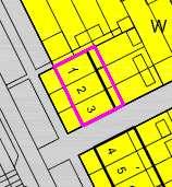 De roze lijn geeft weer het bouwvlak van de woningen van de Bergstraat 1 t/m 3 zoals is opgenomen in het