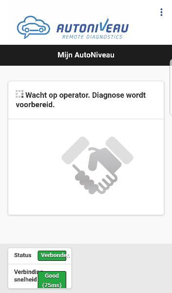 AUTONIVEAU REMOTE DIAGNOSTICS GEBRUIKERSHANDLEIDING Stap 7: Wacht op operator Uw aanvraag staat nu in afwachting bij ons servicecentrum.