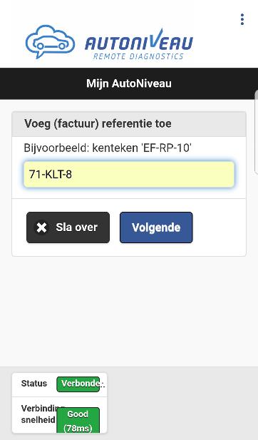 Stap 4: Order referentie In dit scherm kunt u een order referentie invullen.