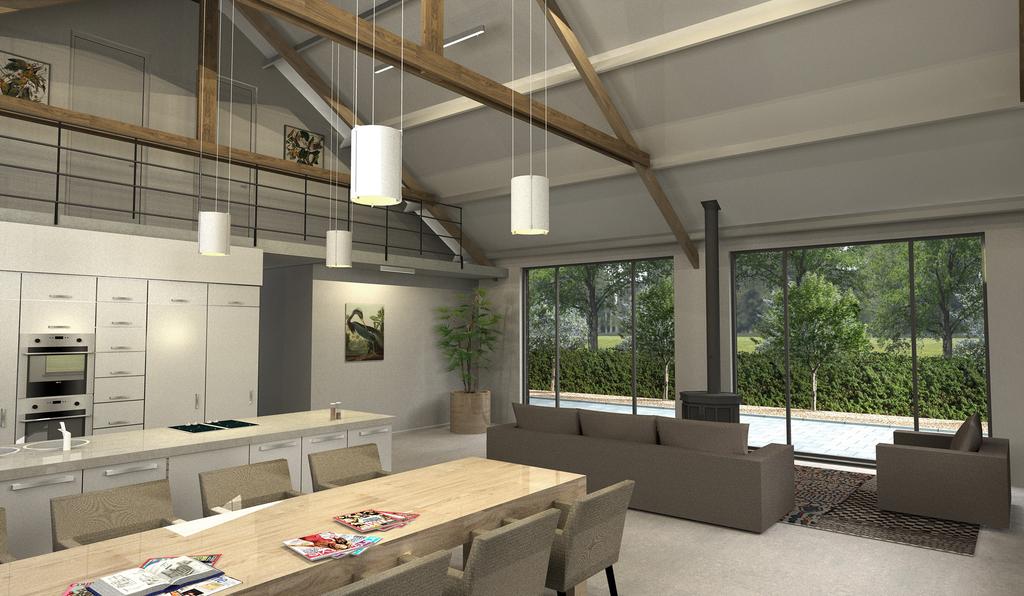 Verbouwplan tot loft (semi-bungalow) Dit oude schoolgebouw kan natuurlijk op verschillende manieren verbouwd worden maar wij (verkopend makelaar en de zoon van een van de eigenaren die architect van