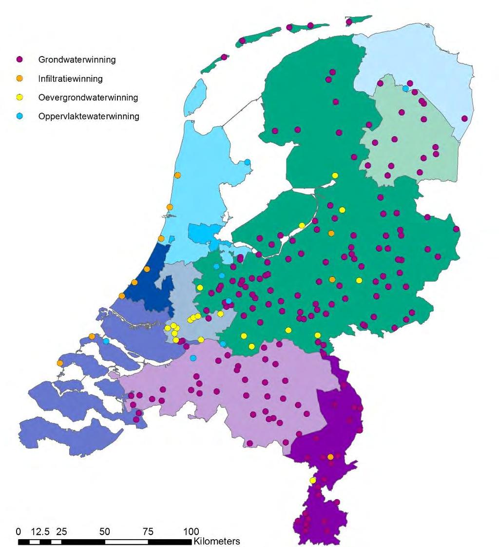 Bronnen voor drinkwater Nederland is deltagebied van de Rijn en de Maas West Nederland: