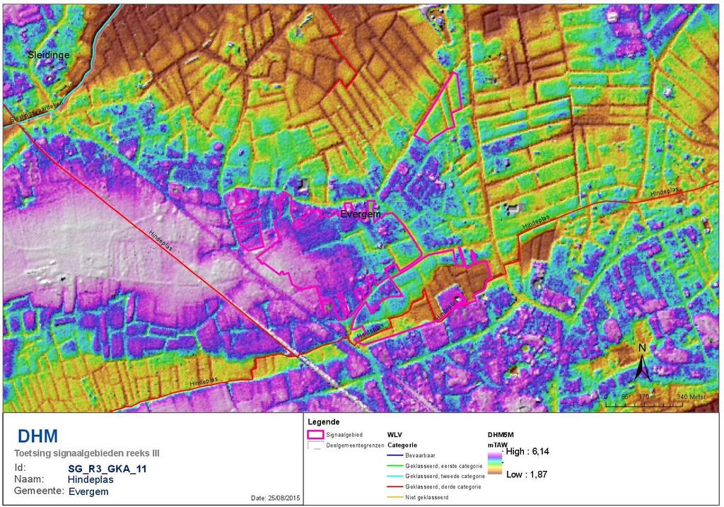 Zone 1 Figuur 4: Situering signaalgebied op het digitaal hoogtemodel (DHM) van het signaalgebied is niet aangeduid als effectief of mogelijk