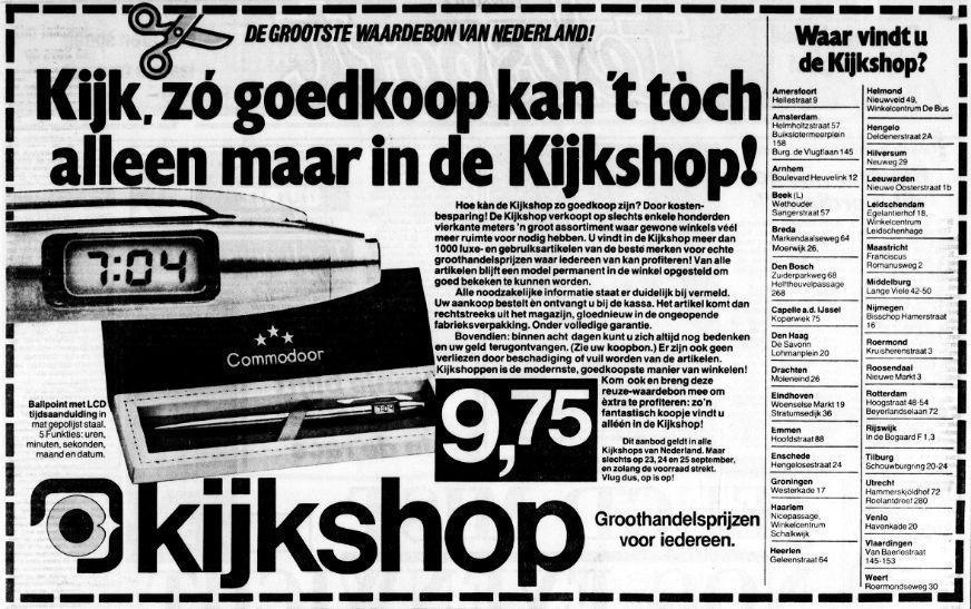 Kijkshop Opgericht in 1973 WAAR STAAT