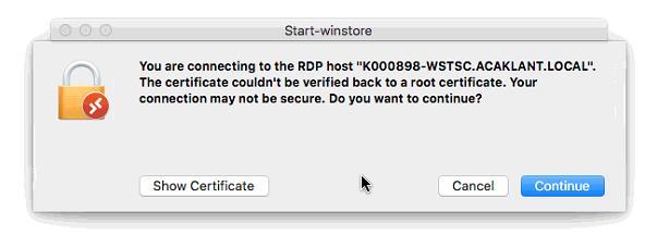 certificaten die wij gebruiken in de Cloud niet bekend zijn op de Mac.