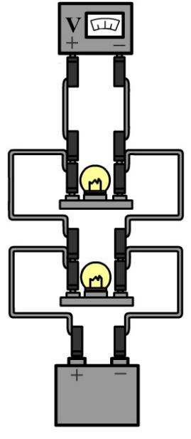 Ampèremeters zijn zo gemaakt dat ze de rest van de schakeling niet beïnvloeden. Voor de ampèremeter betekent dit dat ze een weerstand hebben van (zo goed als) 0 Ω.