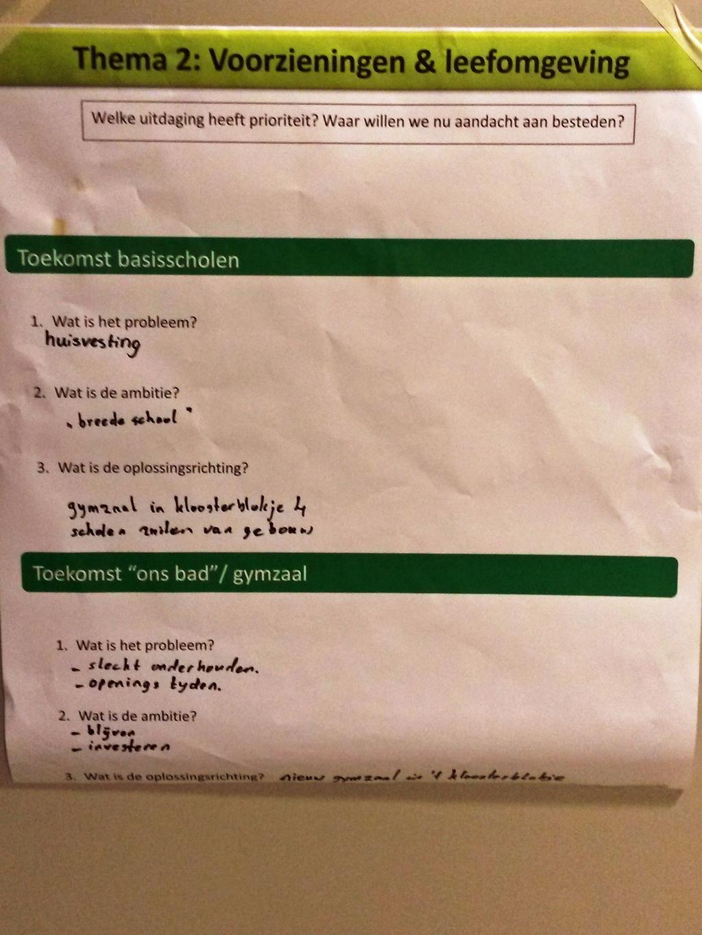 Thema 2: Voorzieningen en leefomgeving Gebiedsplan