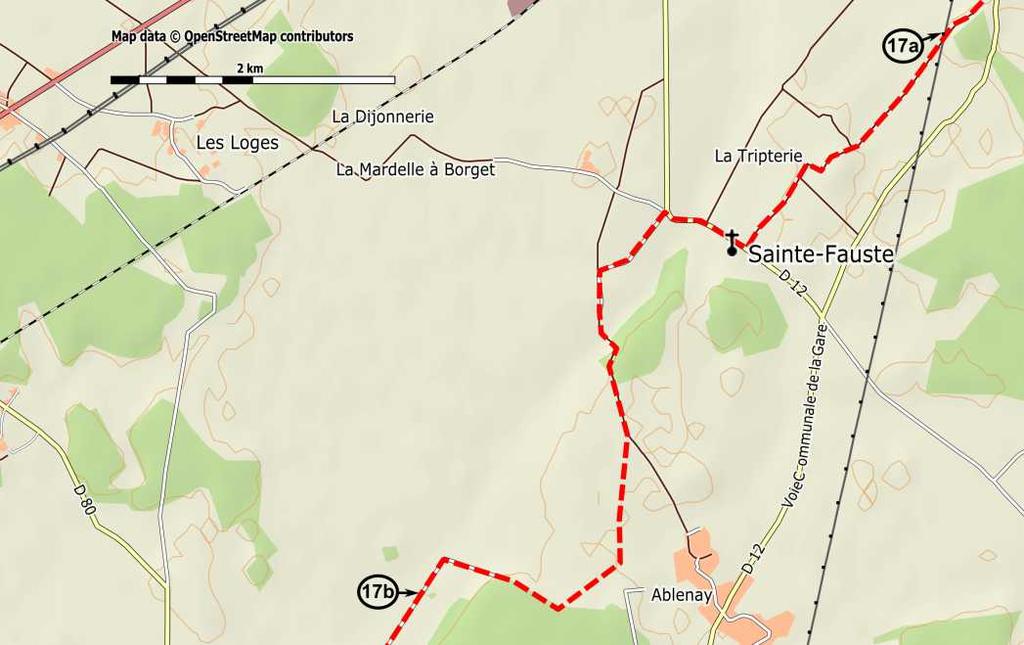 Km 63.4 Terug op de D925: linksaf. Km 64.4 Laat de Route de Montvril links liggen en ga rechtdoor verder. Km 64.7 Passage over de spoorlijn.