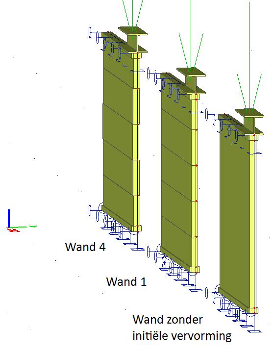 Afstudeerrapport Eind Figuur 5.13: Alle wanden hebben aan de onder- en bovenrand standaard een excentriciteit van e= -10mm.