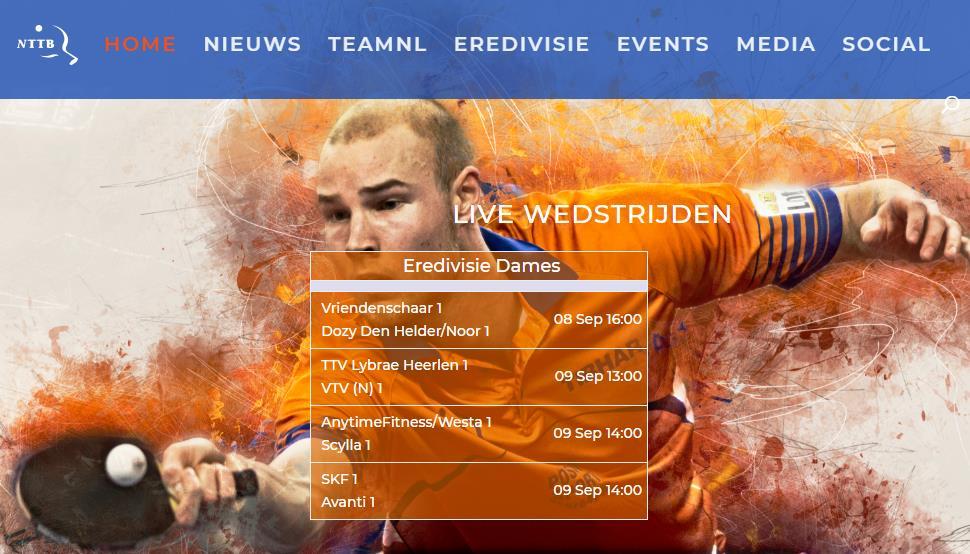 TAFELTENNIS.NL In september 2018 is een vernieuwde website tafeltennis.nl gelanceerd.