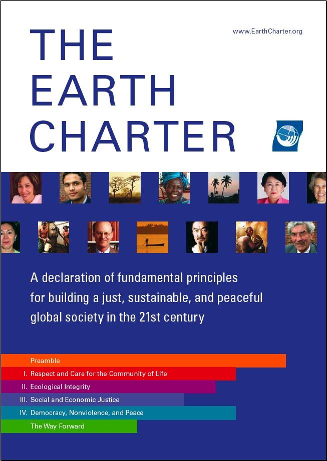The Earth Charter Represents a Global Consensus on Shared Values and Ethics for Building a More Just, Sustainable, and Peaceful World Core sustainability values + Shared ethical principles = Widely