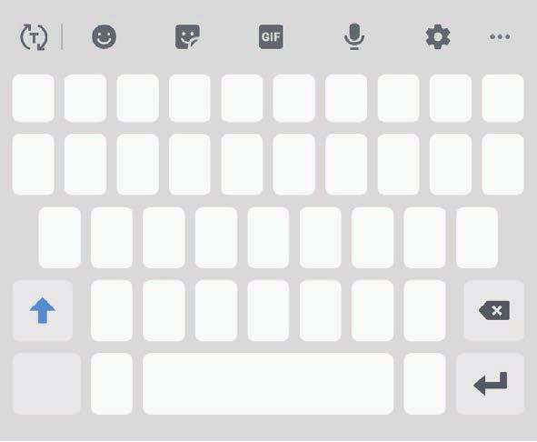 Basisfuncties Tekst ingeven Toetsenbordindeling Er verschijnt automatisch een toetsenbord wanneer u tekst ingeeft om berichten te versturen, notities te maken en meer.