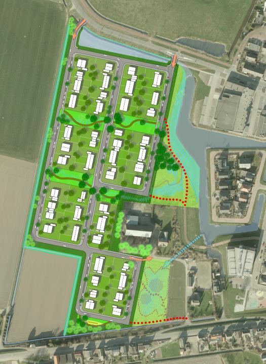 Nieuwe infrastructuur Stedenbouwkundige structuur Ontsluiting Via Westkreekweg (2x) Calamiteitenontsluitingsweg naar Molenstraat Langzaam