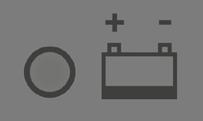 Lorsque les batteries sont en grande partie déchargées, le voyant lumineux (2) situé à côté du symbole de batterie du panneau de commande clignote en rouge, signalant que les batteries doivent être