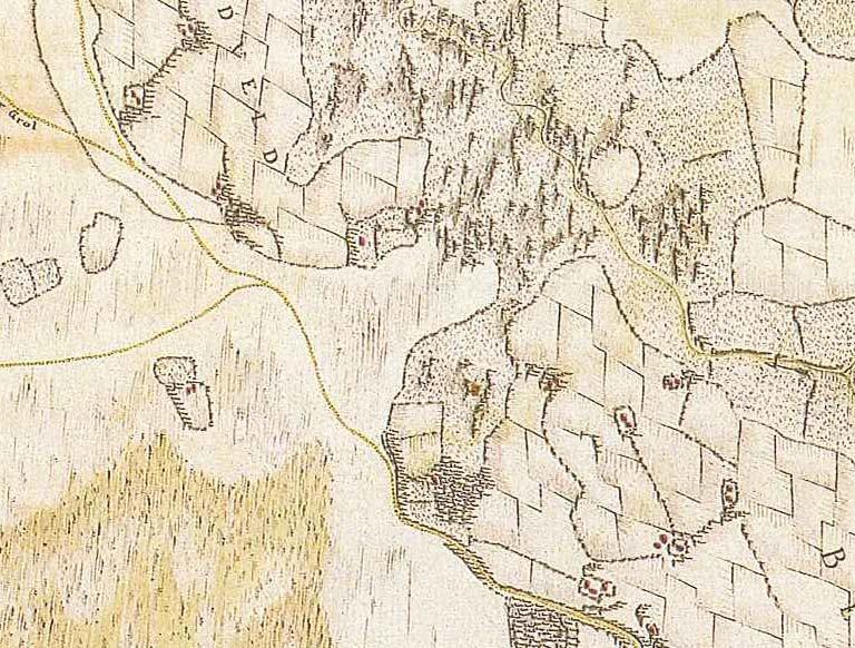 pagina 4 van 10 Afbeelding 2. De onderzoekslocatie op de Hottinger Atlas (1773-1794).