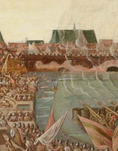 Sebastiaen Craenhals sluit de kade in 1566 23 januari 1566, het doorsteken van de dijken in Hollands Noorder Kwartier.