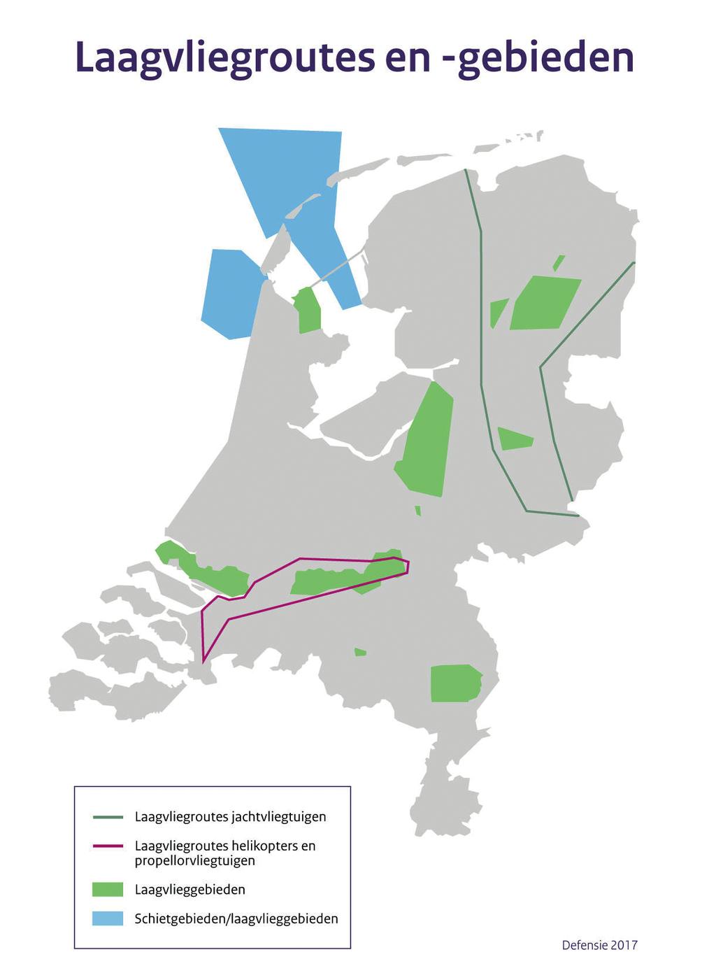 Figuur 3: Laagvlieggebieden Nederland.