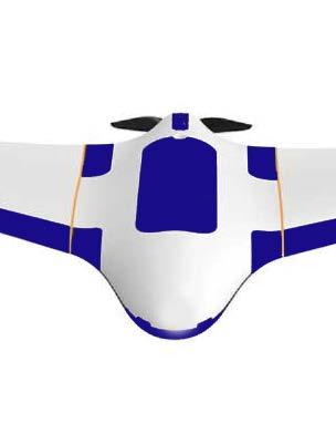 Dimensions Length; 820 mm Wing Span; 2120mm Payload Bay; 9550 cm POLICE UAV X681 Long range surveillance drone Take-Off Bungee Launch Weights Empty Weight; 2,2 kg. Maximum Take-Off Weight; 4,2 kg.