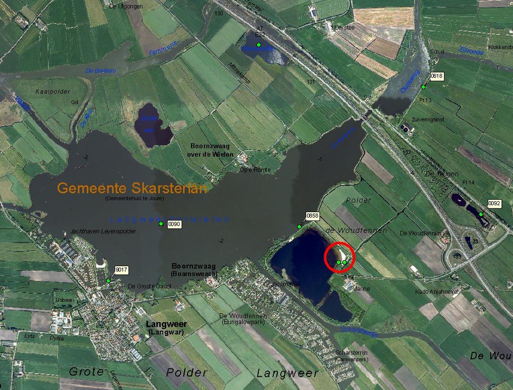 3. Huidige toestand 3.1 Terrein ligging Het zwemwater ligt aan een afgesloten waterplas aan de Langwarder Wielen, nabij het plaatsje Langweer.