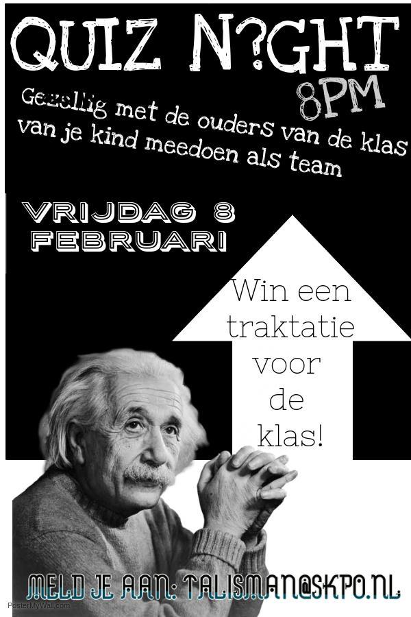 Ouderbedankavond Op vrijdag 8 februari is het weer Ouderbedankavond! Dit jaar hebben we ervoor gekozen om jullie te laten deelnemen aan een heuse pub quiz!