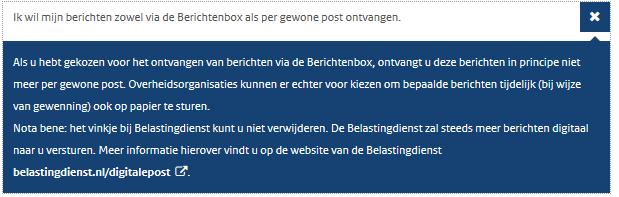 Bij Organisaties Berichtenbox kan de burger de organisaties uitvinken waarvan hij niet langer berichten via de Berichtenbox wil ontvangen.