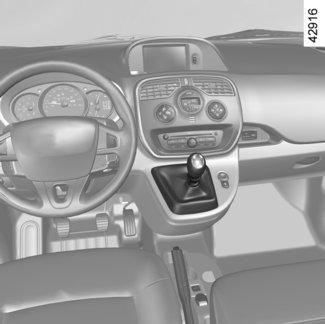 VERSNELLINGSHENDEL 1 Inschakelen achteruitversnelling (bij stilstaande auto) Auto s met een handgeschakelde versnellingsbak: volg de tekening op de knop 1 van de hendel en, afhankelijk van de