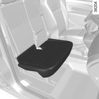 Opbergruimte 8 onder passagiersstoel voorin (voor de auto s met een voorbank met twee plaatsen) Om erbij te kunnen komen: Trek de voorkant van het kussen A van de bank tot aan de