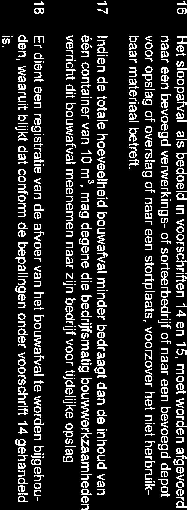 - 6 Ons provinsj e fryslân provincie frys1n b 16 Het sloopafval, als bedoeld in voorschriften 14 en 15, moet worden afgevoerd naar een bevoegd verwerkings- of sorteerbedrijf of