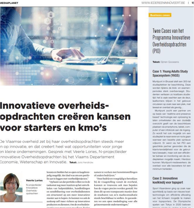 tot consortiumvorming Via innovatieve opdrachten Meer middelen voor innovatie Meer