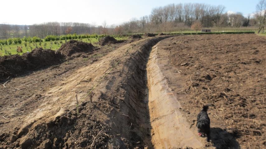 diepte afwerken met schop niet te