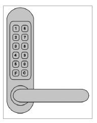 Situatie : Op bestaand DIN slot Plaatsing krukset op nieuwe deuren : Indien het codeslot op een nieuwe deur wordt gemonteerd is het belangrijk dat het hoofd(insteek)slot als eerste wordt geplaatst.