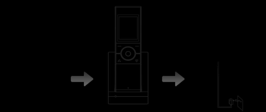 de adapter in een stopcontact.