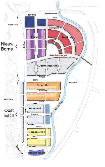 Samenhangende elementen Eerste Fase Nieuw Borne en Oost Esch zijn 2 buurten die van elkaar verschillen.