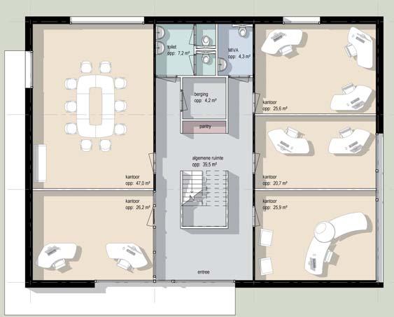 totaal 446,8 m² begane grond ca.